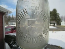 TREP Milk Bottle John Frank Dairy 400 Colvin St Rochester NY MONOE COUNTY V OLD