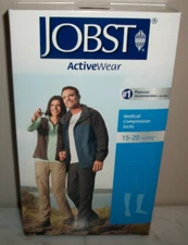 Jobst ActiveWear Medical Compression Socks Large Knee CT Cool Black 15-20 mmHg