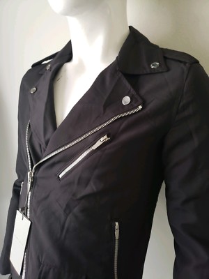Veste Homme Zara Noire Zippée – Ceinture Taille – Taille S Slim Fit – Neuf Avec Étiquettes