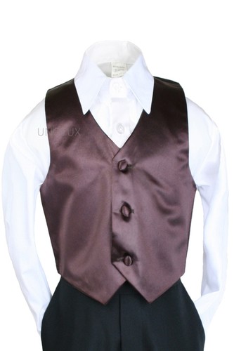 23 color Satin Vest only for Boy Teen Formal Party Graduation Tuxedo Suit 8-28 - Picture 3 of 47