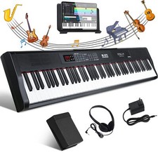 Fesley Piano Keyboard 88 Keys: Bluetooth Full-Size Digital Piano Keyboard, 900 T