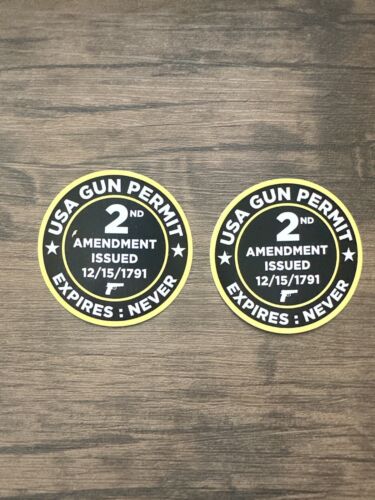 2X 2nd Amendment Logo Gun Rights Vinyl Decal Bumper Sticker Car Truck ...