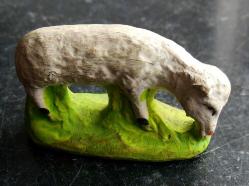 Santon en terre cuite peint Fouque - Mouton qui broute 6 cm - Imagen 1 de 3