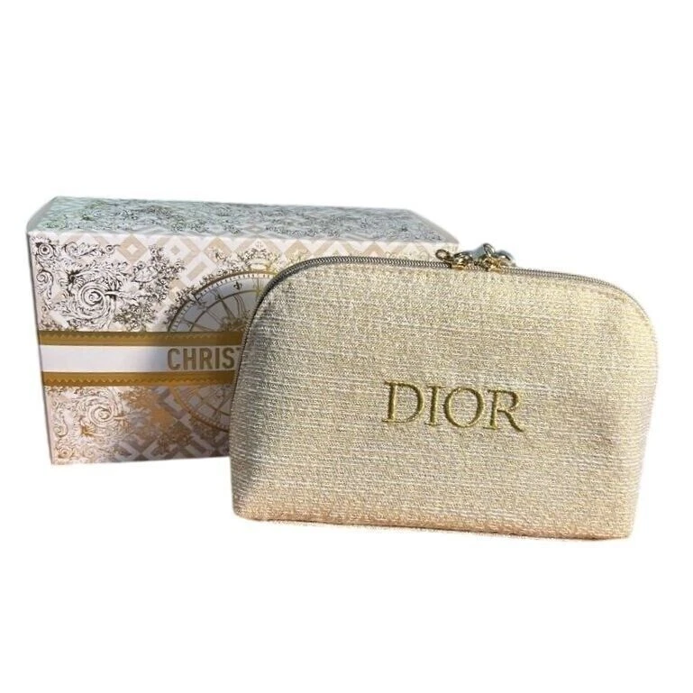 Sac de beauté Dior doré neuf dans sa boîte