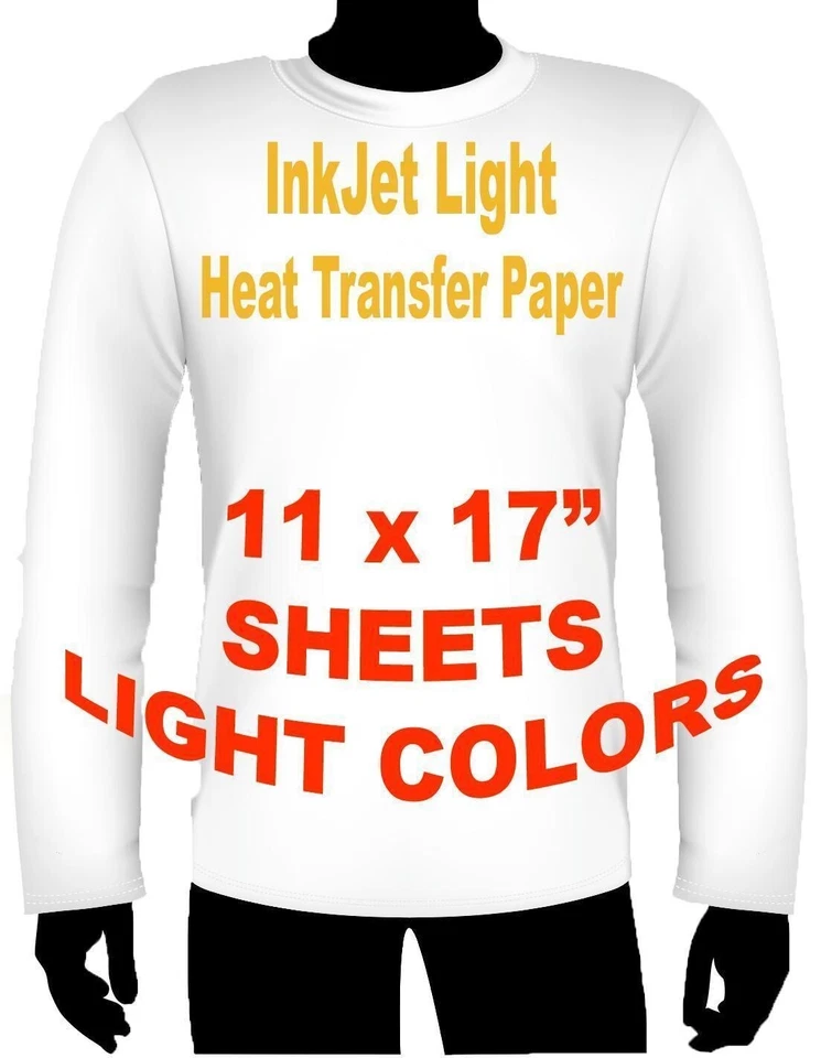 GOLD SEAL SPECIALTY PAPERS INK JET HEAT IRON ON TRANSFER PAPER LIGHT 11 x 17" -50 SHEETS