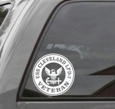 USS CLEVELAND LPD-7 VETERAN Vinyl Window Decal Sticker US NAVY