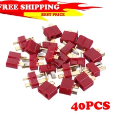 40Pcs T Plug Male & Female Connectors For RC LiPo Battery Car Plane