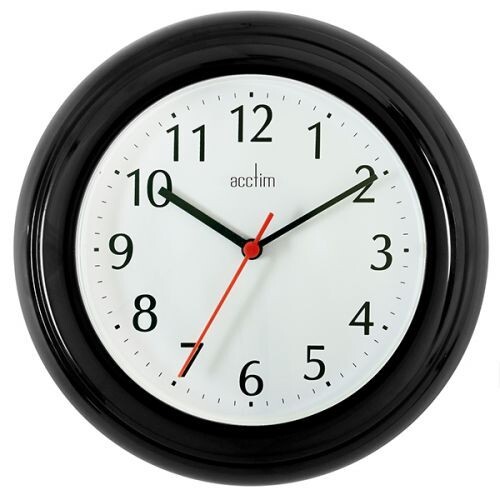 Acctim Wycombe Quartz Movement Analogue Wall Clock Numeric Numbers 21413 - Black - Picture 1 of 1