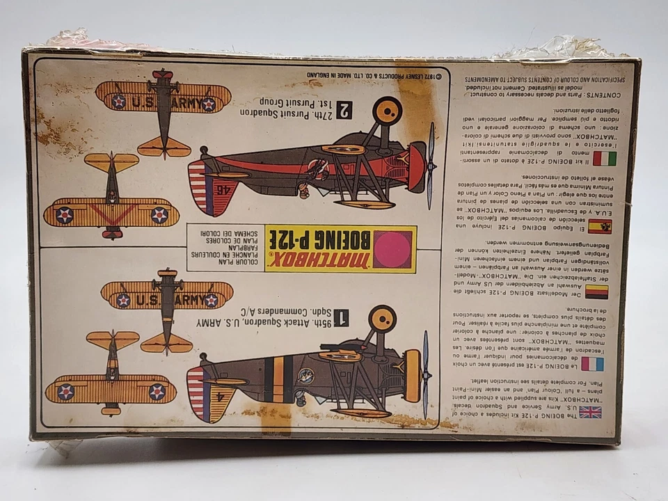 1973 MATCHBOX 1:72 SCALE "BOEING P-12E" MODEL KIT #PK-3 NEW IN THE BOX - Image 2 of 2