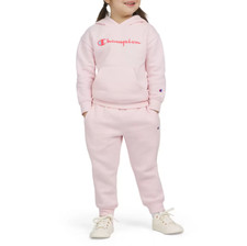 NEW Girls Pink 2-Piece Champion Sweatsuit, Hooded Sweatshirt, Joggers