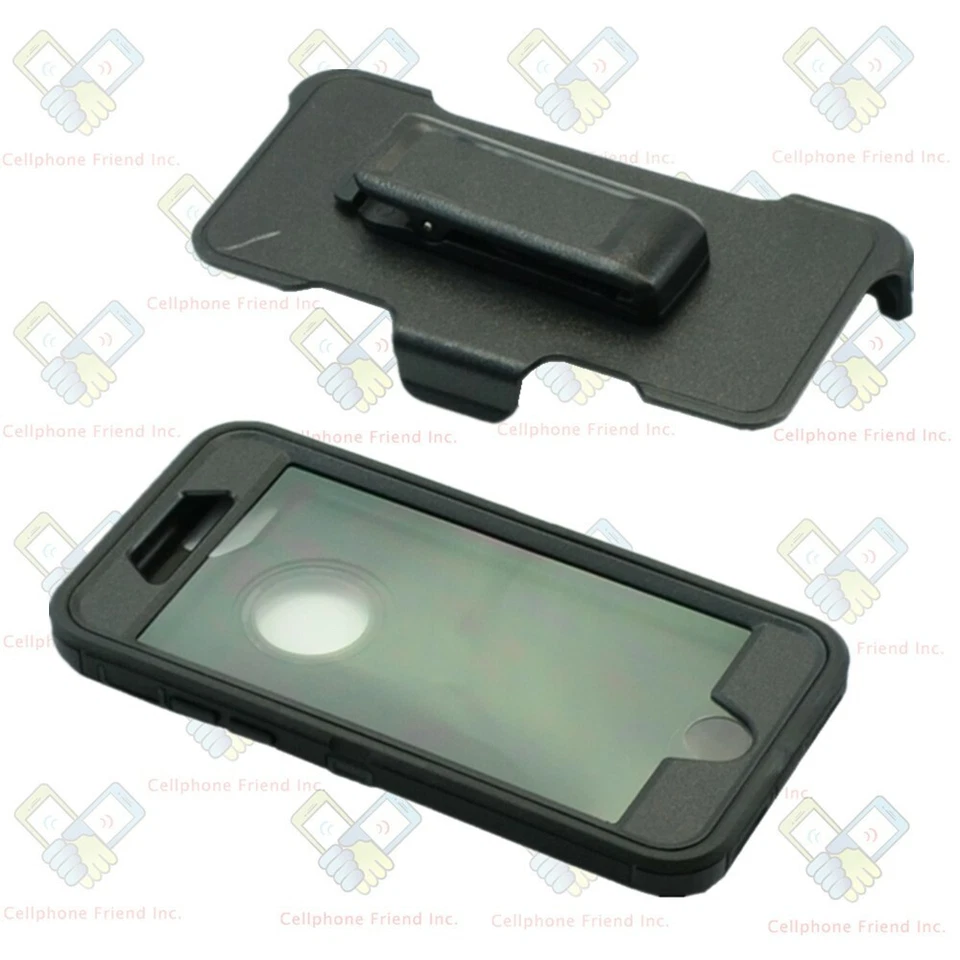 Black For iPhone 7/8 Shockproof Case with Belt Clip Fits Otterbox Defender - Image 2 of 4