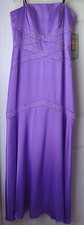 Delaru Junior's Strapless Satin Beaded Party Dress Purple Size 9 MSRP $150.00