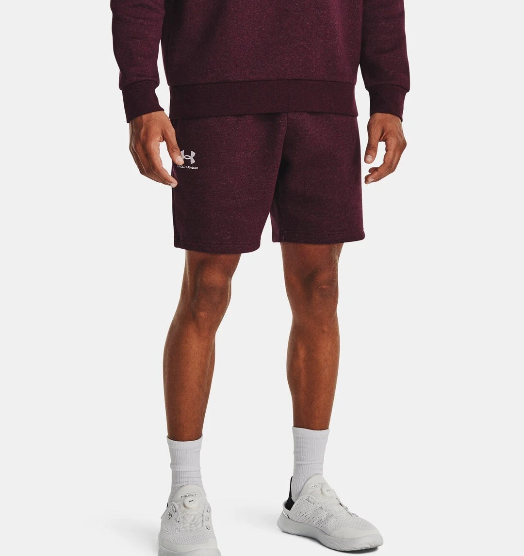 Under Armour Men's UA Essential Fleece Shorts 7.75" Inseam Size M Dark Maroon