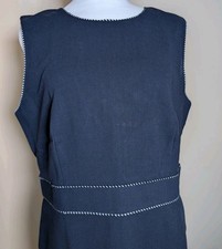 NWT Ann Taylor Dress Size 12 Navy Back Zip Sleeveless Lined Career Timeless