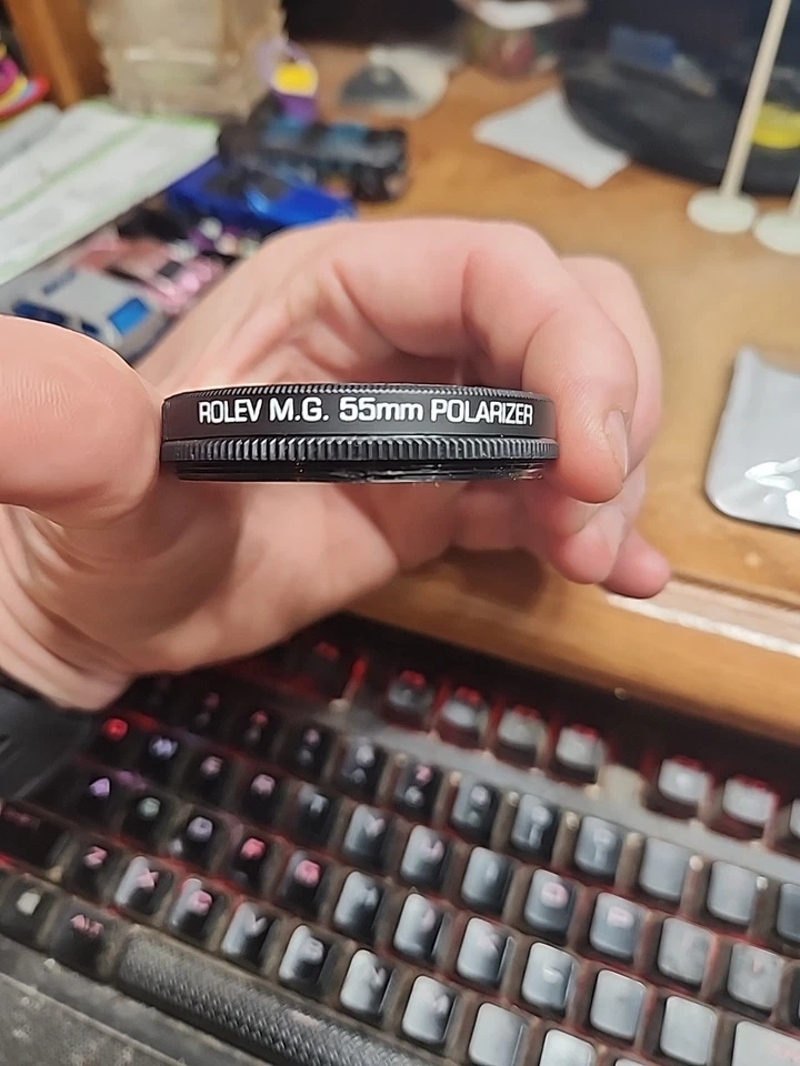 ROLEV M.G 55mm POLARIZER filter w/ case For Cameras Photography - Image 2 of 4