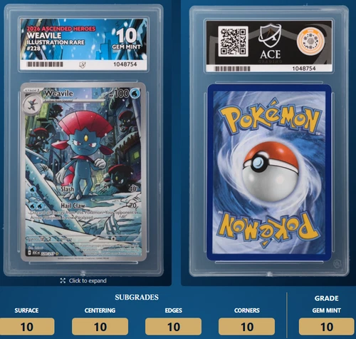 Pokemon TCG - Weavile - 228/217 - Ascended Heroes - Ace 10 - Perfect SubGrades