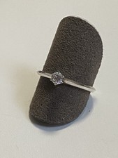 Eleganter Solitär Ring Silber 925 CZ Mehrere Stempeln Damen Verlobung Schmuck