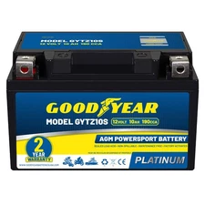 Goodyear GYTZ10S 12V 10AH 190CCA Rechargeable High-Performance SLA AGM Battery