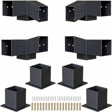 Pergola Brackets Kit, 75° &15° Angled Roof Pergola Brackets, 3-Way Bracket with