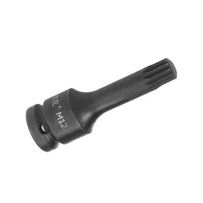 1/2'' Drive M12 Impact Triple Square Spline Bit Socket Steel Metric 6'' Length