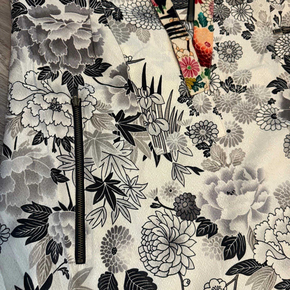 Vestido Mayle Para Mujer Floral Jacquard Sin Mangas Talla 6 Negro Blanco Multi Raro Foto 3 de 4