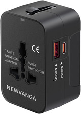Travel Adapter USB C, Universal All in One Worldwide Travel Adapter Fast Charge