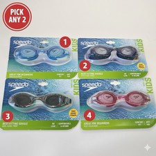 2 Pack Speedo Kids Glide Swim Goggles Ages 3-6 - PICK COLOR - Anti Fog No Leak
