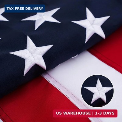 American Flags for Outside 3x5 Ft, Heavy Duty Outdoor US Flag with Waterproof Em