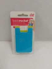 Dci Back Pocket Silicone Smartphone Wallet (2 Adhesive Wallets) Blue & Green