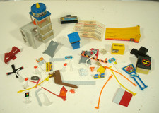 Vintage Micro Machines Playset Lot Parts City Sets Incomplete Extras Signs