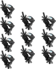 10 Pack Stage Light O Clamp Fit 1-1/4" to 1-1/4-1-3/8 Truss Clamps, Black
