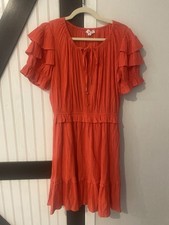 Anthropologie THML Peachy Ruffled Mini Dress Size Medium Easter Summer Beachy