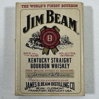 Vintage 2002 Zippo Jim Beam Bourbon Label Lighter D 02 Boxed USA