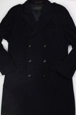 Vtg Heavy Saks Fifth Ave British Warm Crombie Merton Wool Overcoat UK Made 42-44