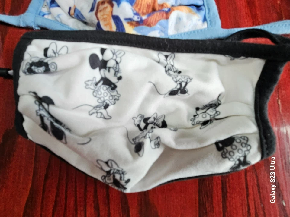 Lot of 6 Disney Face Masks Adult Size Reusable Mickey, Star War - Image 3 of 4
