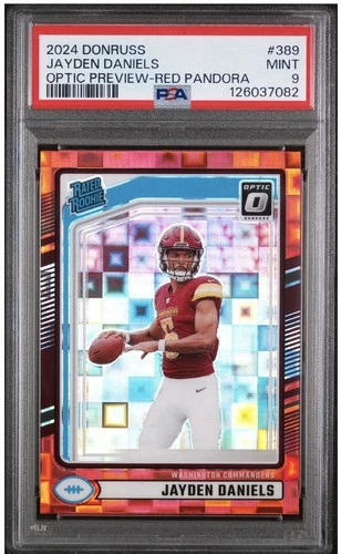 2024 donruss optic Jayden Daniel’s red pandora PSA 9 Mint