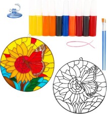 Sunflower Stained Glass Suncatcher Craft Kit 6" DIY Sun Catcher Window Hanging