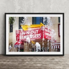 Las Vegas Print In-N-Out Burger Neon Sign Photography Wall Decor