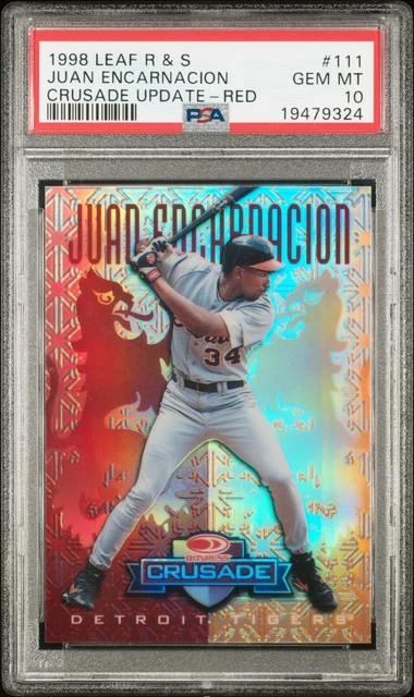 1998 Leaf Rookies & Stars Crusade Update Red #111 Juan Encarnacion 1/25 PSA 10
