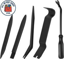 Auto Trim Removal Tool Kit No-Scratch Pry Bars Clip Fastener Remover Black 5PCS