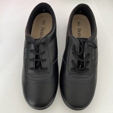 Mens Size 9 Black Leather Grosby Free-Step Shoes Trainers New Without Box