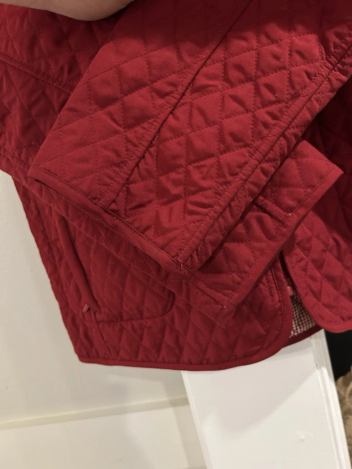 Blassport女式双面绗缝夹克小号红色全拉链口袋 — 第 4/4 张图片