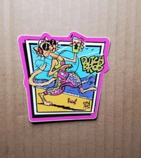 Dutch Bros Coffee Sticker April 2023 Retro Cool Cat w/ Walkman & Sunglasses NEW!