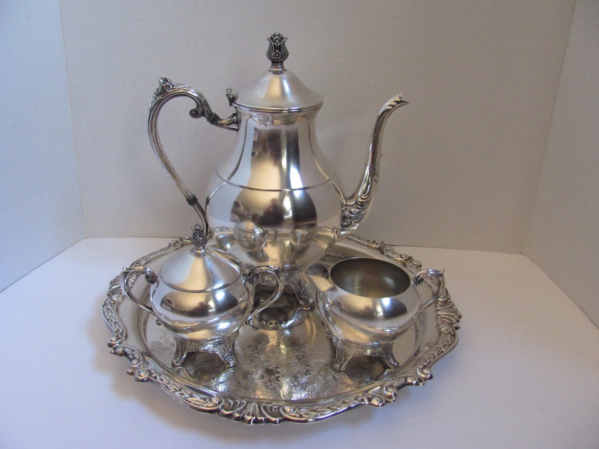 Silverplated Coffee Set By 1883 FB Rogers Silver Co 1224 -Tray