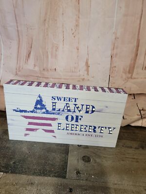 American Vintage style sweet land of liberty july 4th light up decor