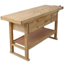60in Workbench with 4 Drawers Wooden Work Table for Garage Workshop Heavy Duty