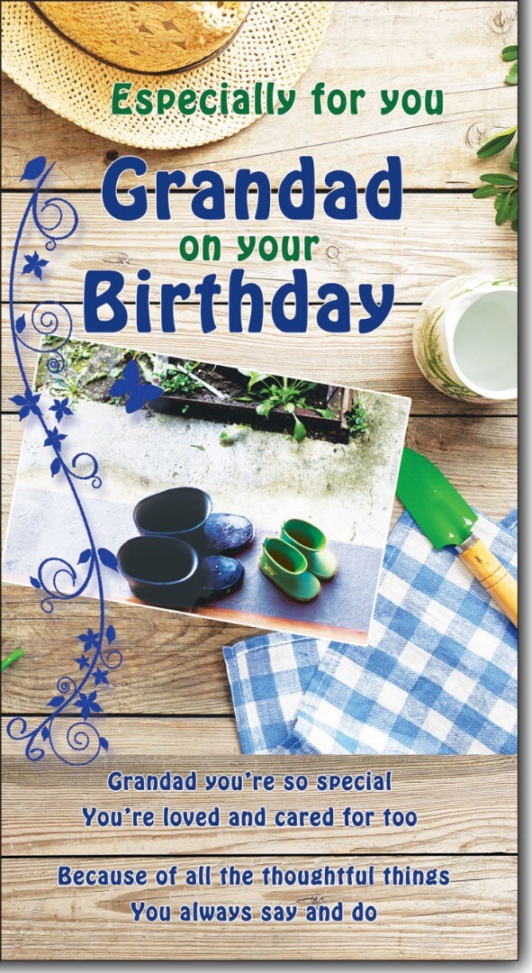 Special Grandad Birthday Card with Colour Insert with Lovely Verse - Garden King