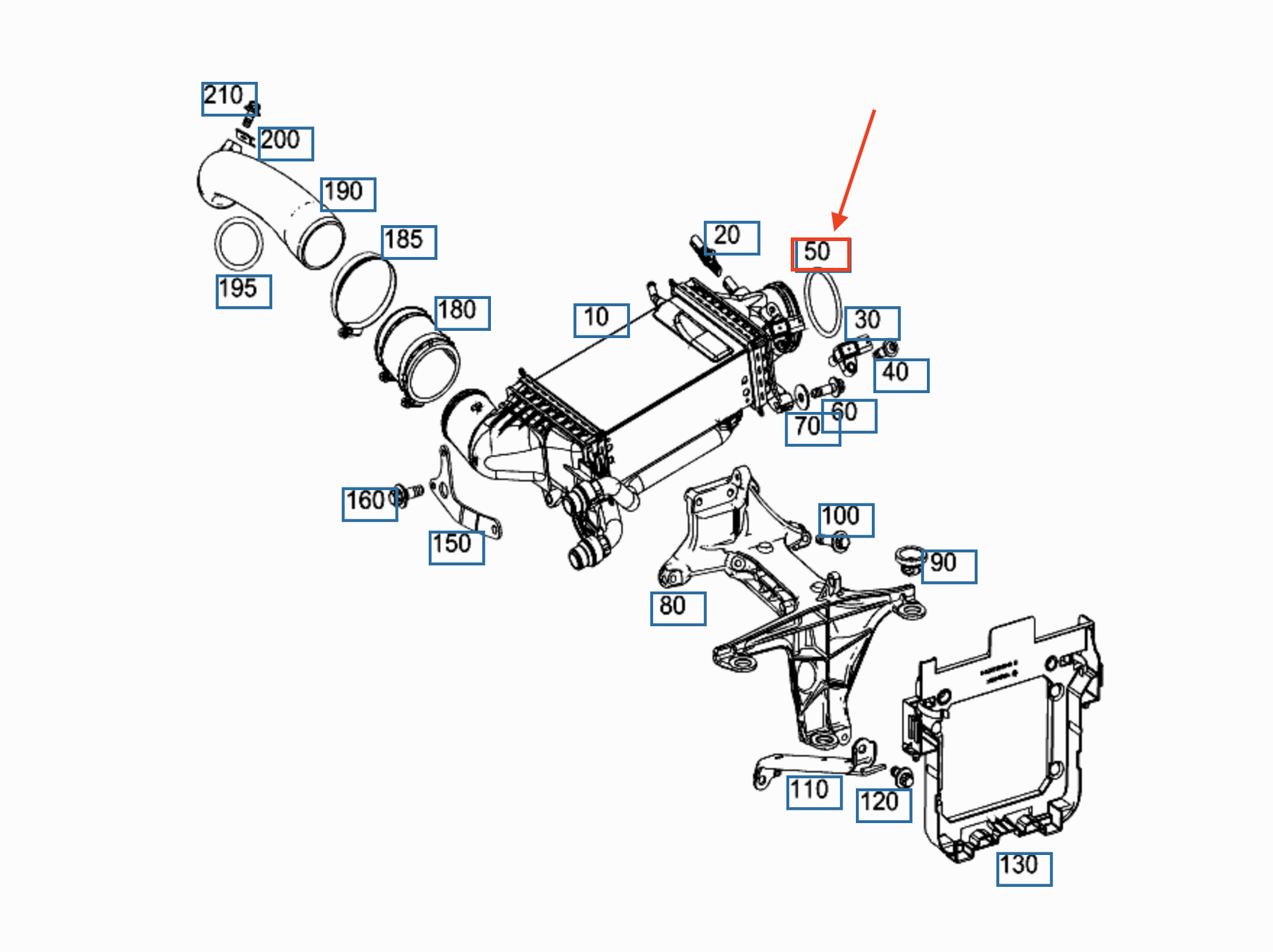 MERCEDESBENZ C W204 Intercooler Seal ORing A0249978045 NEW GENUINE eBay