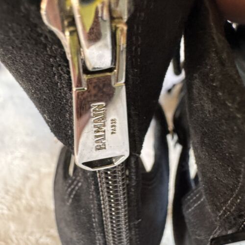 Zapatos para mujer BALMAIN sandalias negras de gamuza con cordones Jody Stiletto talla 35 $1195 - Imagen 11 de 13