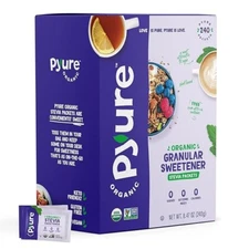 4 Pack Pyure Organic Stevia Packets | Granulated Sugar Packets - White Sugar